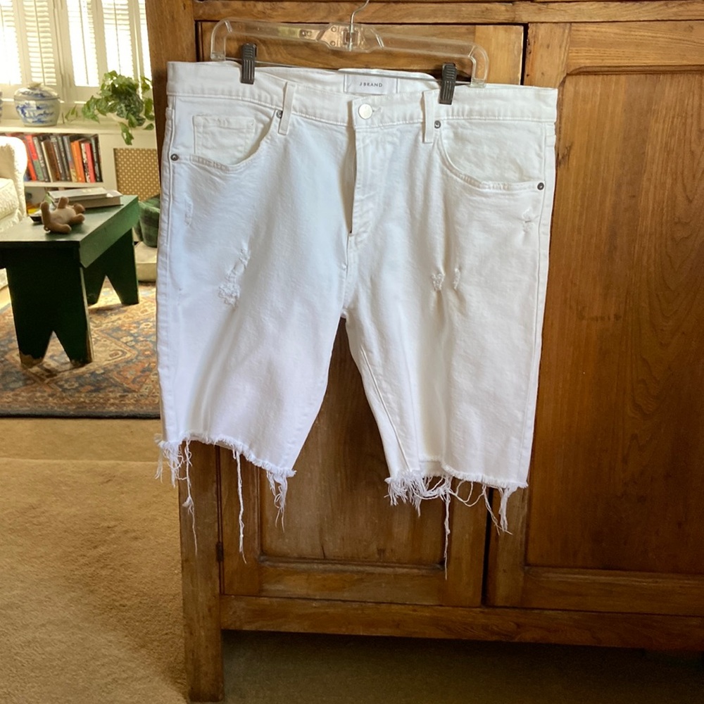 J Brand White Cutoff Jean Shorts